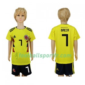 Tenue Colombie Bacca 7 Enfant Domicile Coupe du monde 2018 Maillot de Foot